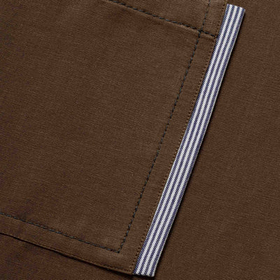 Cross Back Chef Apron, Dark Brown with White Straps, Men and Women