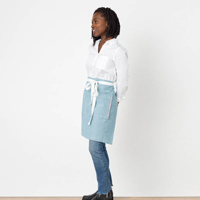 Bistro Half Apron, Powder Blue, Men or Women