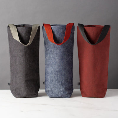 Fabric Wine Gift Bags, Set of 3, Assorted Colors-Wine Bags-Canvas-The Reluctant Trading Experiment