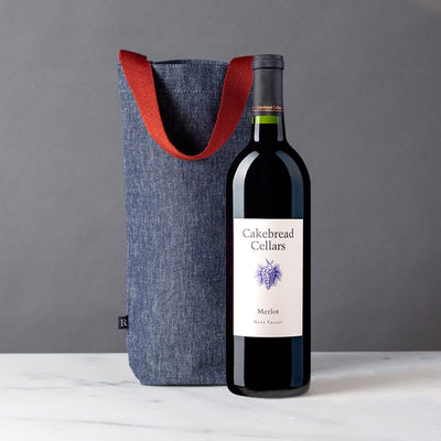 Fabric Wine Gift Bags, Set of 3, Blue Denim-Wine Bags-Canvas-The Reluctant Trading Experiment