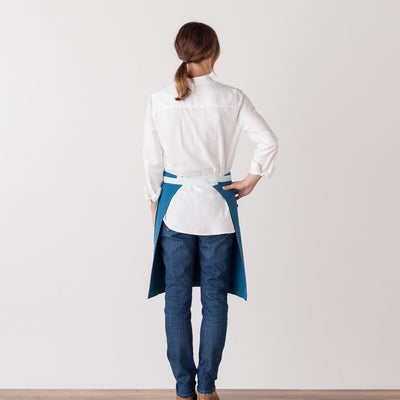 Server Half Apron Men or Women Sky Blue Waist Quality Cotton Canvas Reluctant Trading