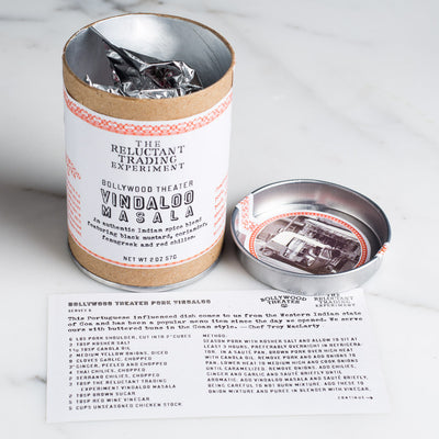 Each Bollywood Theater Vindaloo Masala Tube comes with a free recipe inside