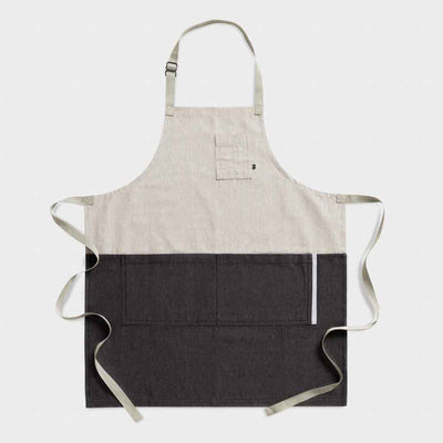 Modern Chef Bib Apron Two Tone, Tan and Black, Classic Bib, Affordable, Cool and Stylish