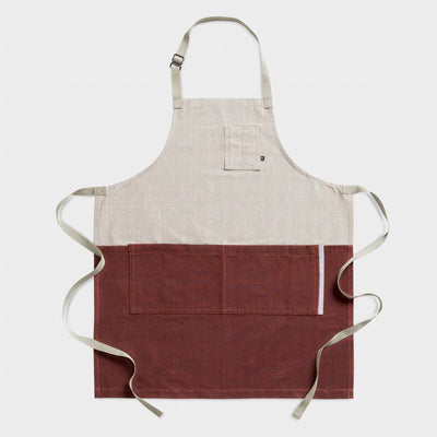 Classic Chef Apron Men, Two Tone, Tan and Burgundy Maroon Red, Bib, Industry Pricing, Top Reviews, Wholesale