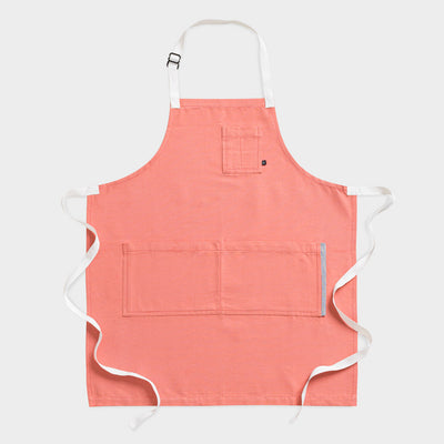 Classic Bib Chef Apron Bright Coral Pink Baker, Chocolatier, Restaurant Professional