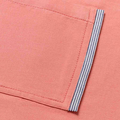 Classic Chef Apron Pocket Detail Coral Pink Baker, Bib Restaurant Bright Stylish