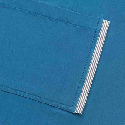 Blue Ticking Stripe Pocket Detail Chef Apron for Women, Men Sky Blue with Ice Men or Women Sky Blue Restaurant Wholesale Reluctant Trading