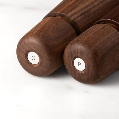 Set CrushGrind Modern Salt or Pepper Mill Dark Walnut Danish Design CrushGrind
