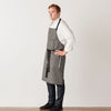 Chef Bib Apron, Classic Railroad Stripe, Charcoal Black with White Stripe, Men or Women, Reluctant Trading Wholesale Too