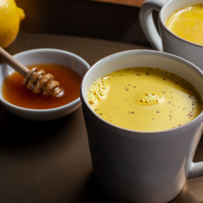 Golden Milk Turmeric Latte Reluctant Trading Sweeten Maple Syrup or Honey