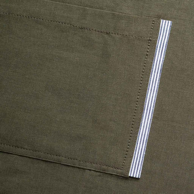 Olive Green Cotton Canvas Apron Detail with Tan Straps, Half Apron, Men or Women, Reluctant Trading