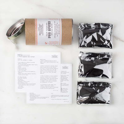 Pho Blend includes 3 packets of pho Spice Blend, Pho Ga, Pho Bo recipes by Chef Nguyen Bui, Small Batch Reluctant Trading Spices