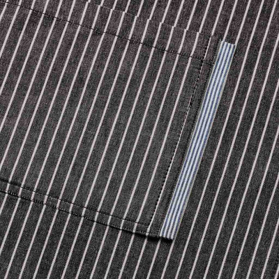 Railroad Stripe Apron, Ticking Stripe Detail, Restaurant Charcoal Black with White Stripe, Half Apron, Men or Women, Reluctant Trading