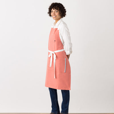 Cross Back Chef Apron Coral Pink Comfortable Baker Restaurant Quality Canvas