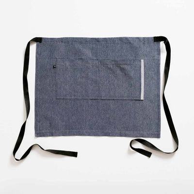 Bistro Apron, Server, Blue Denim with Black Straps, Half Apron, Reluctant Trading