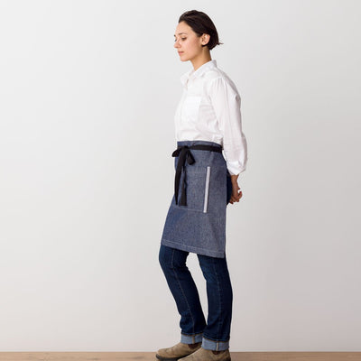 Bistro Apron, Server, Blue Denim with Black Straps, Half Apron, Server, Reluctant Trading