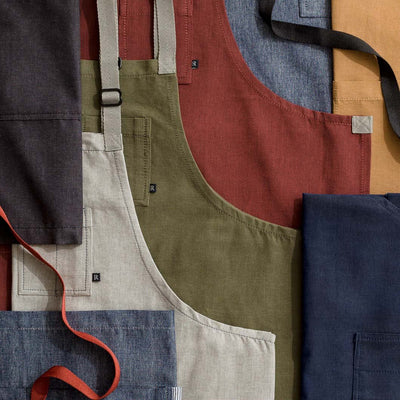 Chef's aprons, restaurant quality, cool, hip colors, cotton, denim, classic bib style-Reluctant Trading