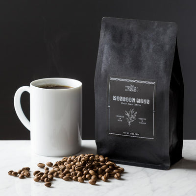 Indian Whole Bean Peaberry Arabica Coffee, 10oz Bag
