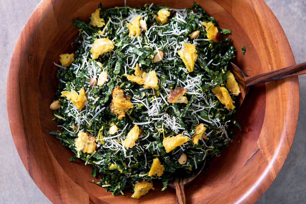 Recipe - Kale Salad with Liquid Gold Dressing and Golden Croutons