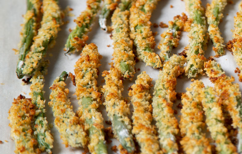 Recipe - Green Bean Fries with Green Peppercorn Blue Cheese Dipping Sauce