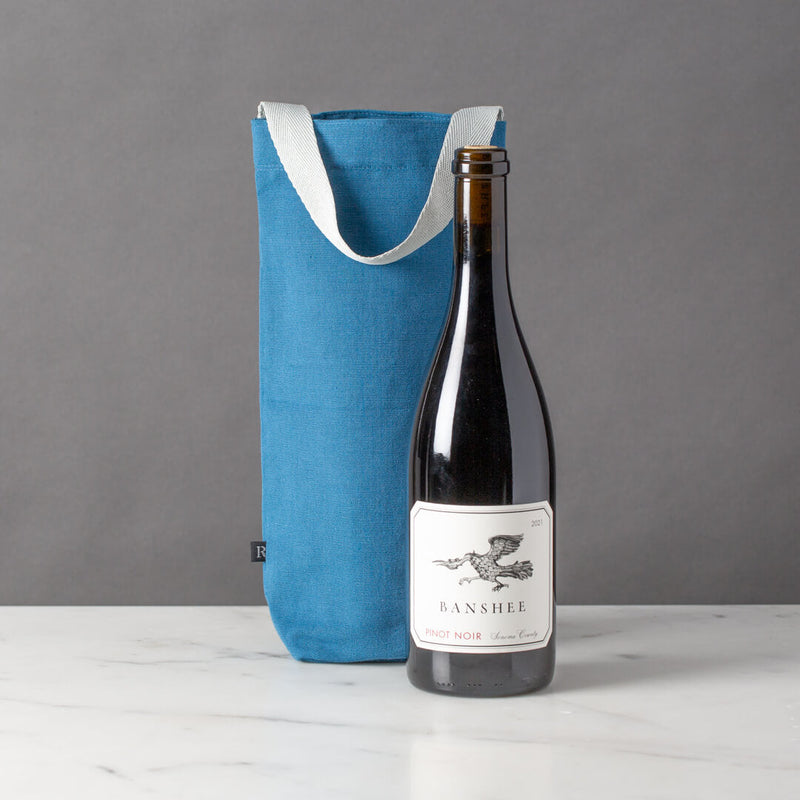 Fabric Wine Gift Bags, Set of 3, Seaside Blue-Wine Bags-Canvas-The Reluctant Trading Experiment