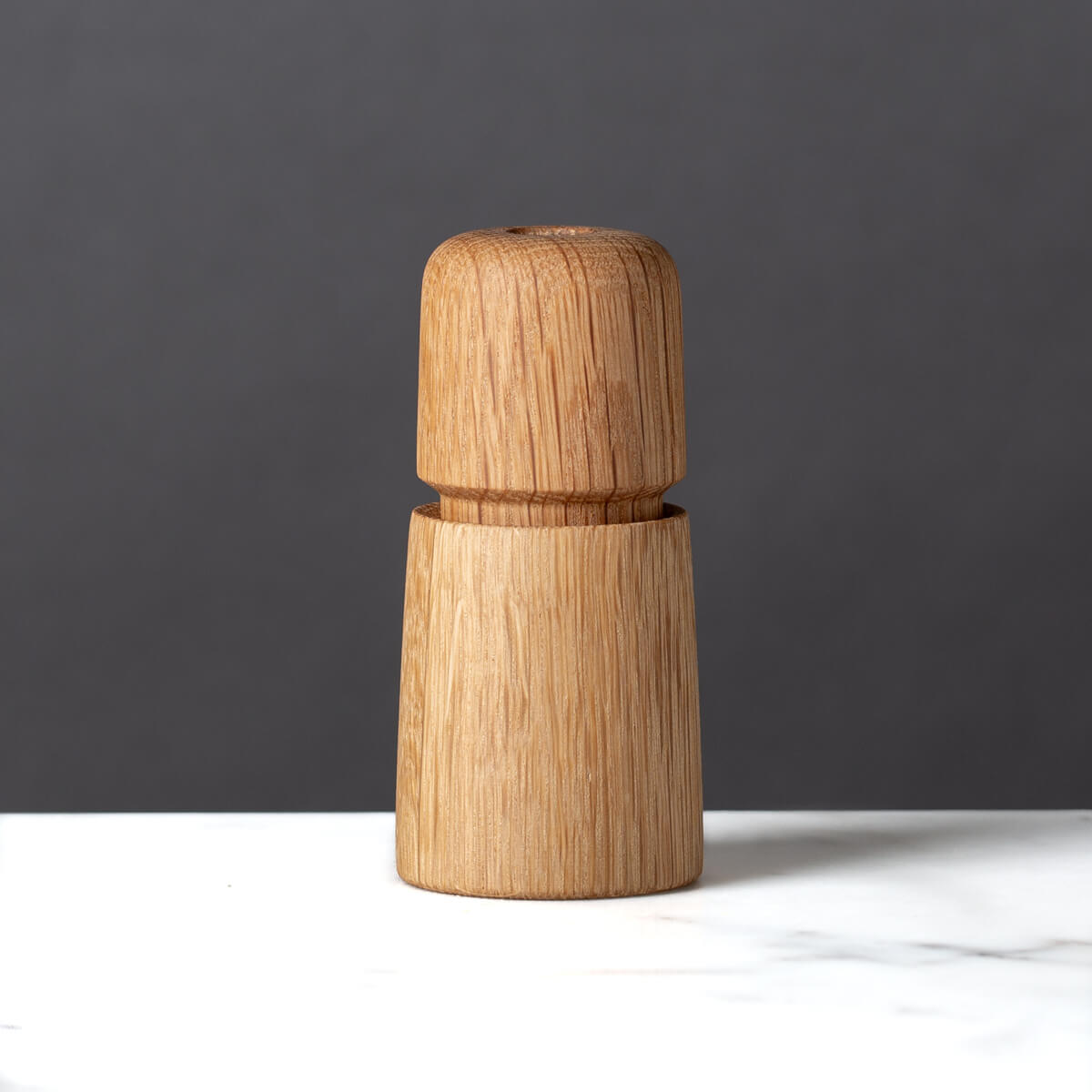 Jesper Mini Pepper or Salt Oak Mill, 4.4”h