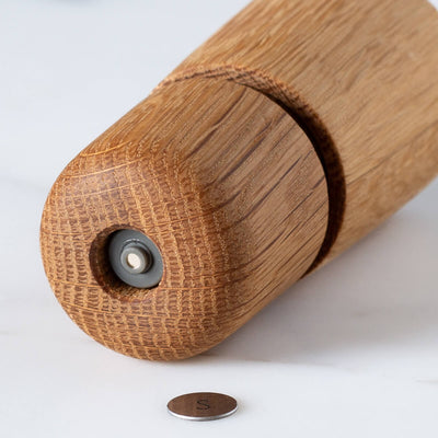 Jesper Mini Pepper or Salt Oak Mill, 4.4”h