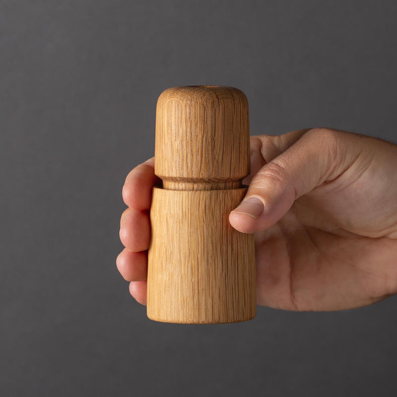 Jesper Mini Pepper or Salt Oak Mill, 4.4”h