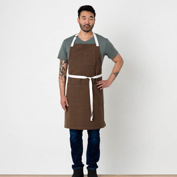 Chef Apron, Dark Brown, Men, Women, Classic Bib, Best Reviews
