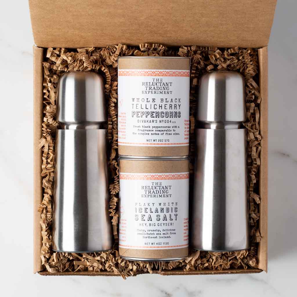 Large Icelandic Salt and Tellicherry Peppercorn Gift Set - The Reluctant  Trading Experiment