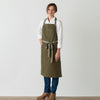 Chef's Apron, Women, Baking, Restaurant Quality, Olive Green with Tan Straps, The Reluctant Trading Experiment