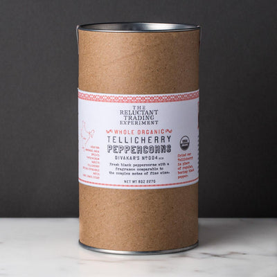 Tellicherry Black Peppercorns Organic Extra Bold 8oz Tube