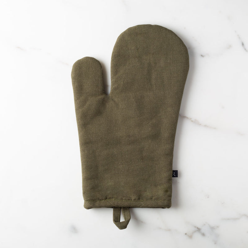 Modern Oven Mitt, Railroad Stripe, Cotton Canvas, Heat Resistant Reluctant Trading