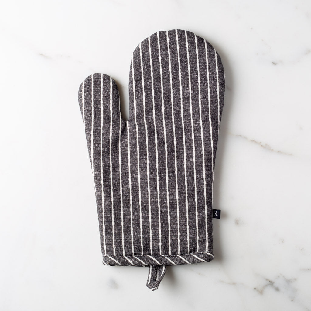 Striped Long Oven Mitts And Pot Holder, Heat Resistant Gloves And