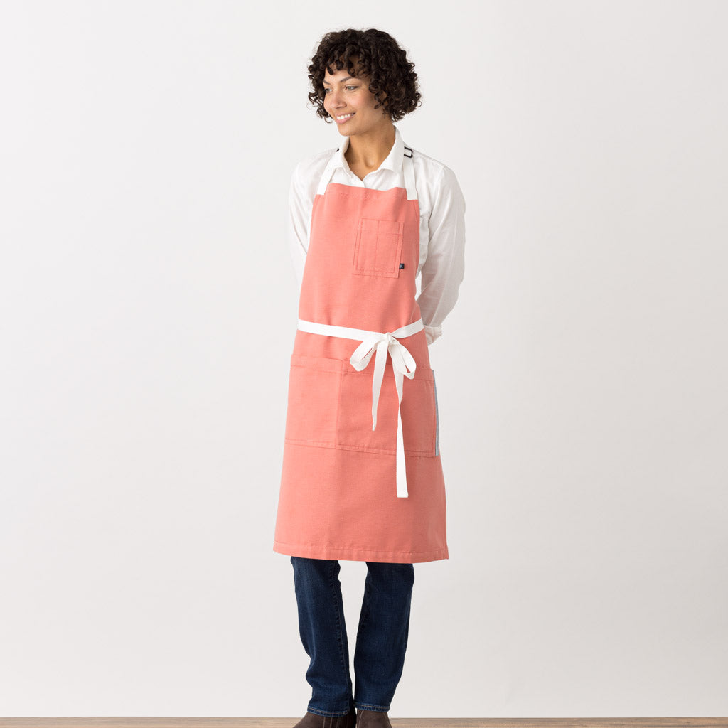 Classic Chef Apron Coral Pink Baker, Chocolatier, Bib Restaurant Wholesale