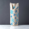 Wine Gift Bag, Single, Canvas, Snowflakes, Blue or Red