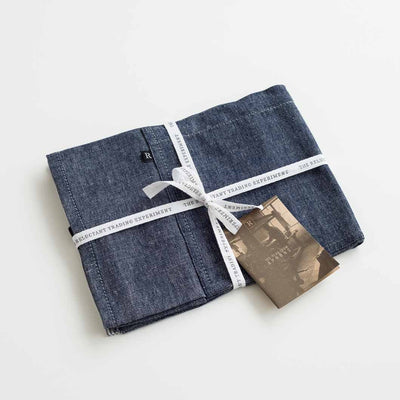 Blue Denim Apron, Packaged in Branded Cloth Tape for gift giving, Reluctant Trading