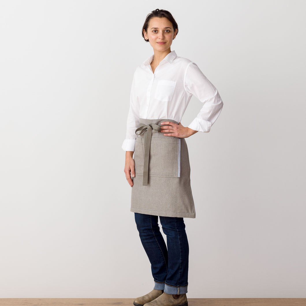 Bistro Apron, Tan, Beige, Server Side view, Professional, Men and Women, Reluctant Trading