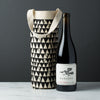 wine gift bag tote canvas retro modern graphic print zigzag black