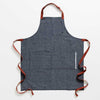 Chef's Apron, Blue Denim with Red Straps, Men or Women-The Reluctant Trading Experiment