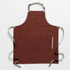 Chef's Apron, Maroon with Tan Straps, Men or Women-The Reluctant Trading Experiment, Red