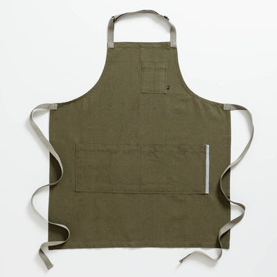 Chef's Apron, Olive Green with Tan Straps, Men or Women, Professional-The Reluctant Trading Experiment