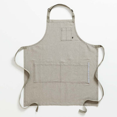 Chef's Apron, Tan with Straps, Men or Women, Professional, Cotton-Reluctant Trading
