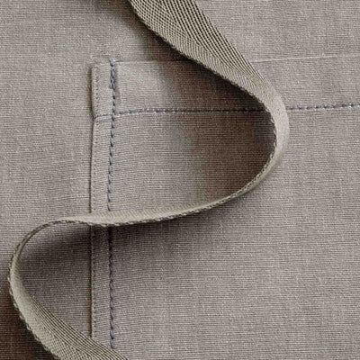 Chef's Apron, Tan - Beige, Men or Women, detail shot, handmade fabric-Reluctant Trading